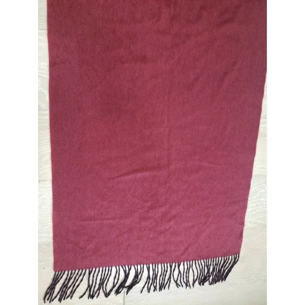 Kinji Cashmere Scarf Long Two Tone Fringe Runway Designer Luxury MSRP $4,980
